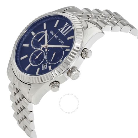 michael kors lexington chronograph navy dial men& 39